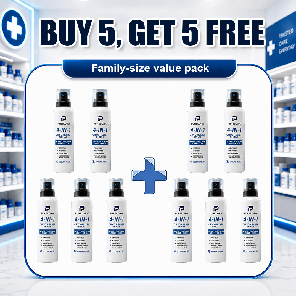 🛡️【Trusted Wellness Formula】PURELORA® 4-in-1 Body Spray — Joint Relief · Fat Burn · Wart Remover · Instant Cooling Mist | Menthol + Salicylic Acid + Caffeine + Tea Tree + Berberine