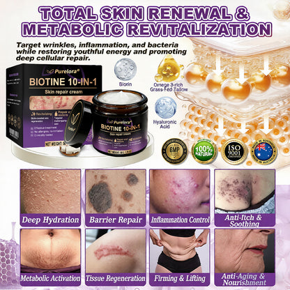 Made and shipped from Australia 🍁 Purelora® Biotin 10-in-1 Skin Repair Cream — Last day of the sale: 25% off.