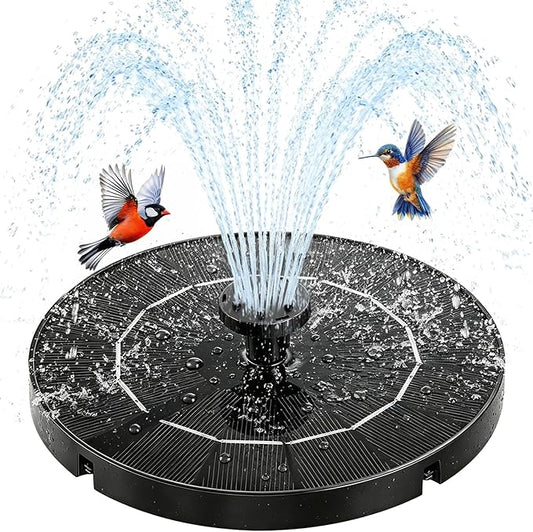 Solar Fountain Water Pump for Bird Bath, New Upgraded Mini Solar Powered Fountain Pump 1.5W Free Standing Solar Panel Kit Water Fountain for Garden, Pond, Pool, and Outdoor