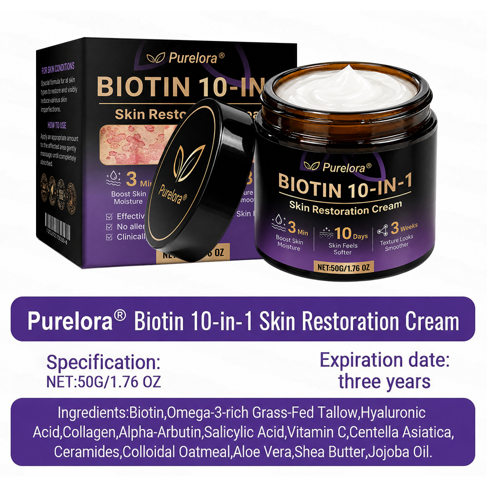 Made and shipped from Australia 🍁 Purelora® Biotin 10-in-1 Skin Repair Cream — Last day of the sale: 25% off.