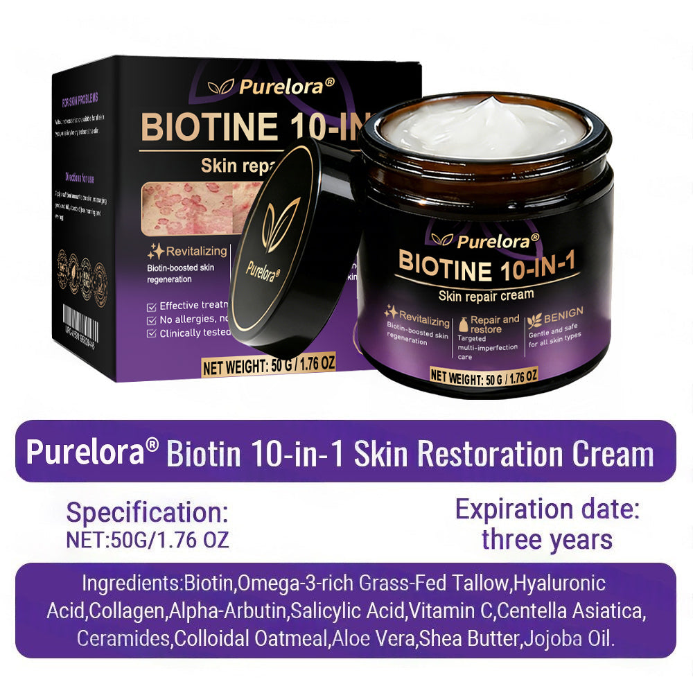 Made and shipped from Australia 🍁 Purelora® Biotin 10-in-1 Skin Repair Cream — Last day of the sale: 25% off.