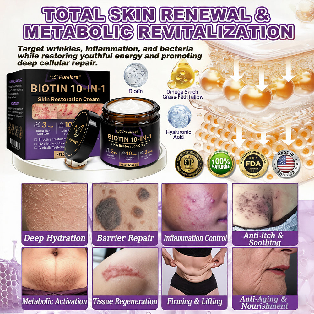 Made and shipped from Australia 🍁 Purelora® Biotin 10-in-1 Skin Repair Cream — Last day of the sale: 25% off.