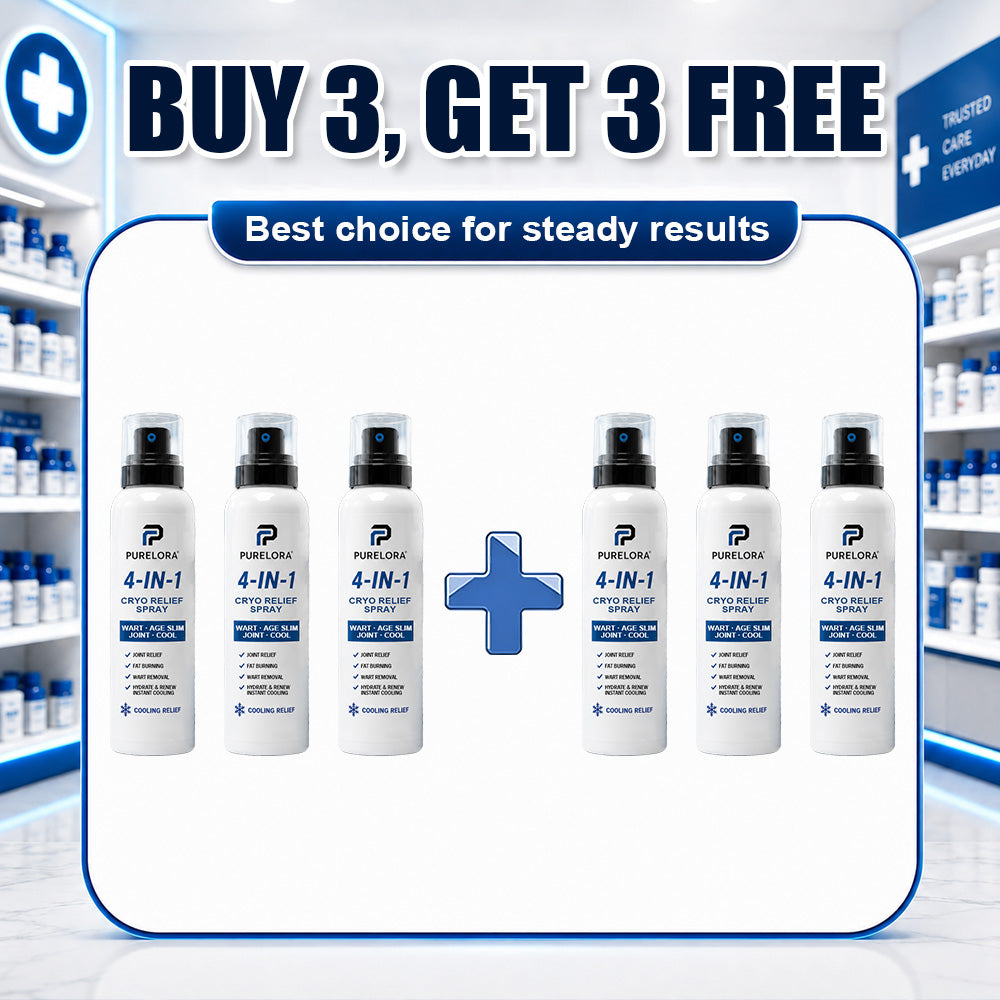 🛡️【Trusted Wellness Formula】PURELORA® 4-in-1 Body Spray — Joint Relief · Fat Burn · Wart Remover · Instant Cooling Mist | Menthol + Salicylic Acid + Caffeine + Tea Tree + Berberine