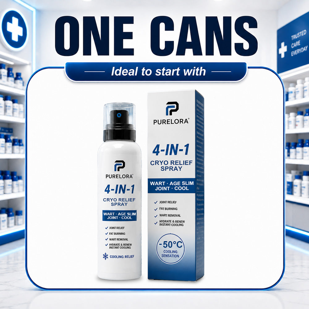 🛡️【Trusted Wellness Formula】PURELORA® 4-in-1 Body Spray — Joint Relief · Fat Burn · Wart Remover · Instant Cooling Mist | Menthol + Salicylic Acid + Caffeine + Tea Tree + Berberine