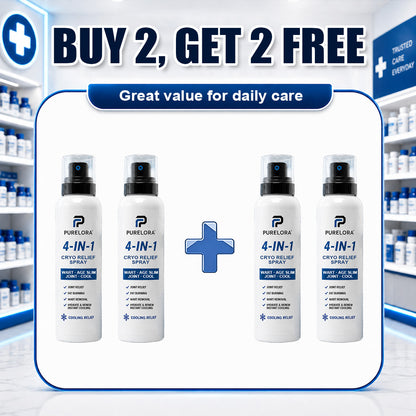 🛡️【Trusted Wellness Formula】PURELORA® 4-in-1 Body Spray — Joint Relief · Fat Burn · Wart Remover · Instant Cooling Mist | Menthol + Salicylic Acid + Caffeine + Tea Tree + Berberine