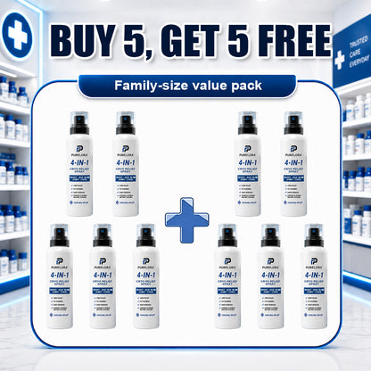 🛡️【Trusted Wellness Formula】PURELORA® 4-in-1 Body Spray — Joint Relief · Fat Burn · Wart Remover · Instant Cooling Mist | Menthol + Salicylic Acid + Caffeine + Tea Tree + Berberine