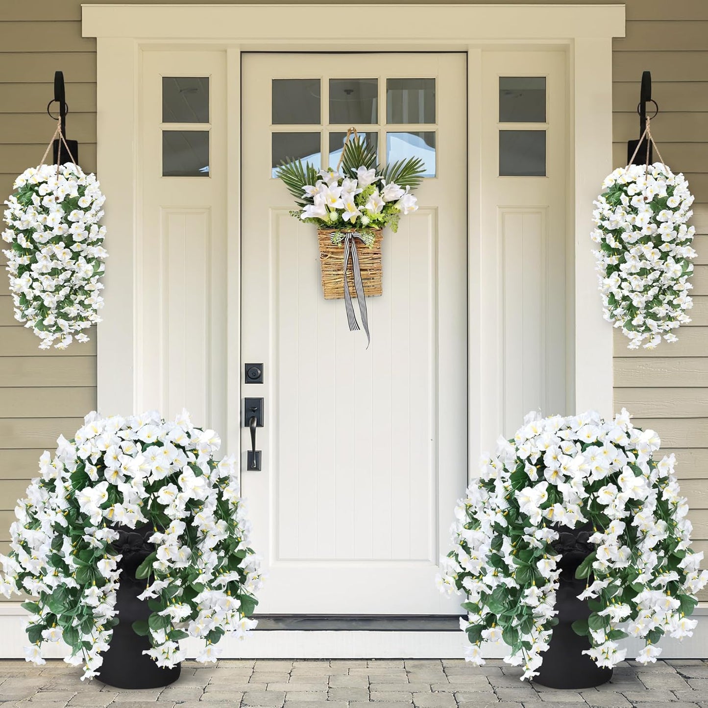 🔥Last Day 75% OFF🔥-On Sale-Artificial Faux Hanging Flowers Plants - UV resistant, Waterproof,Windproof