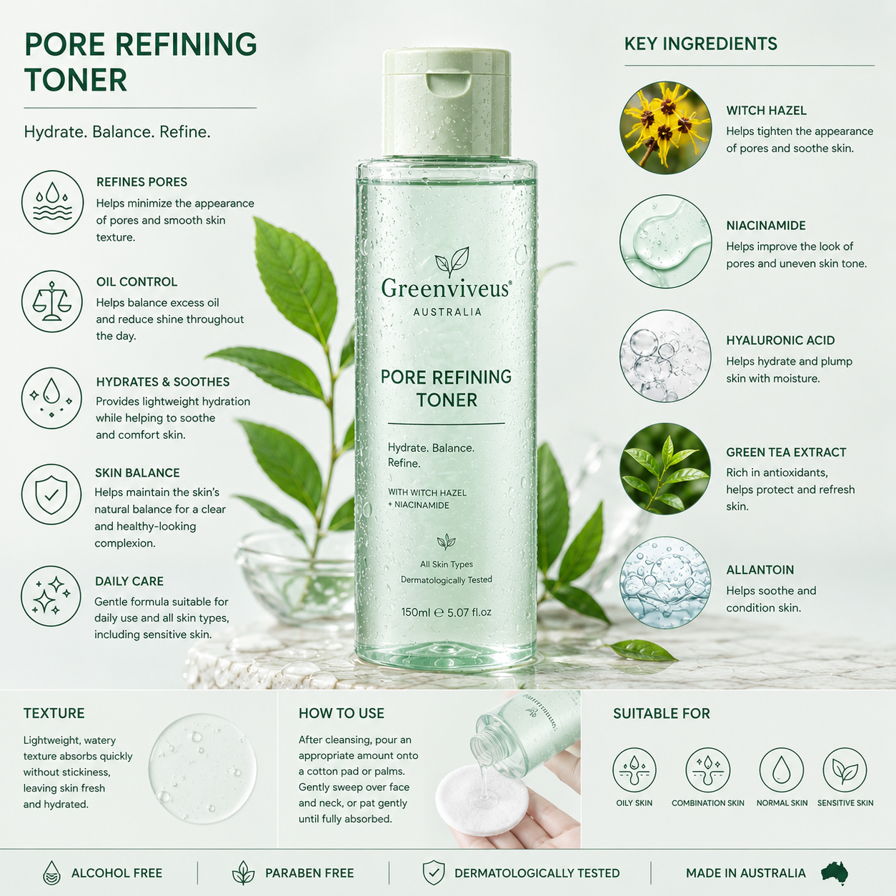 Greenviveus® Pore Refining Toner