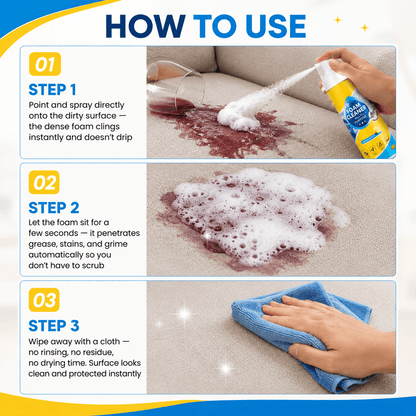🔥Last Day 60% OFF - Foam No-Rinse Cleaner — Spray, Wipe & Done