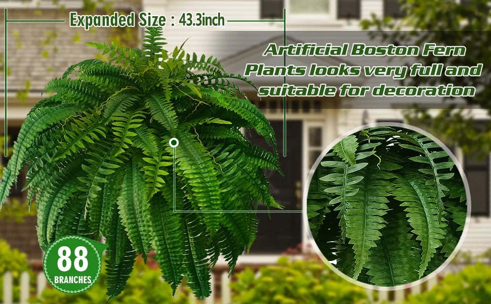 ☀️Last Day 75% OFF--🪴UV Resistant Lifelike Artificial Boston Fern